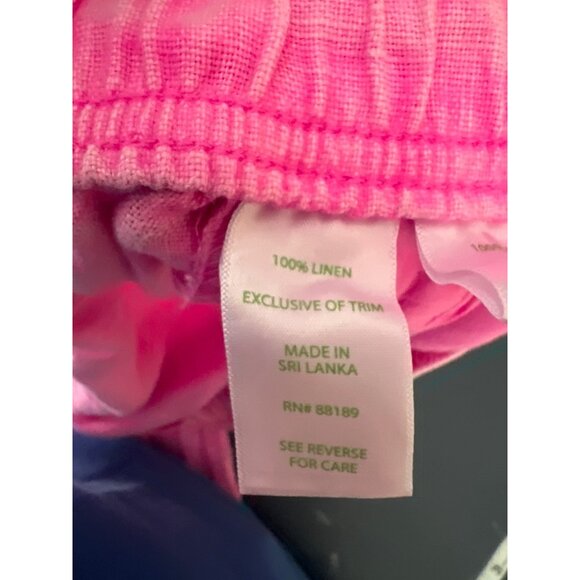 Lilly Pulitzer Linen Pants XS Pink Drawstring Beach Boho Chic Resort - Picture 9 of 11